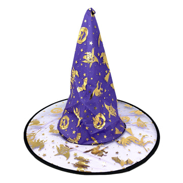 Purple Witch Hat with Gold Foil