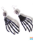 Black Skeleton Hand Earrings