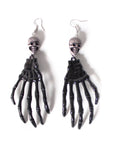 Black Skeleton Hand Earrings