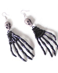 Black Skeleton Hand Earrings