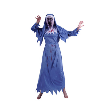 Adult Scary Blue Nun Costume