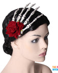 Day of the Dead Skeleton Hand Hairpiece
