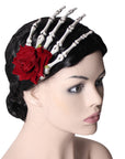 Day of the Dead Skeleton Hand Hairpiece
