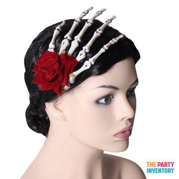 Day of the Dead Skeleton Hand Hairpiece