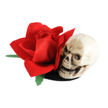 Day of the Dead Skull & Rose Hairpiece