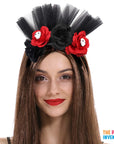 Day of the Dead Rose Net Headband