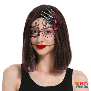 Day of the Dead Skeleton Hand Lace Hair Clip