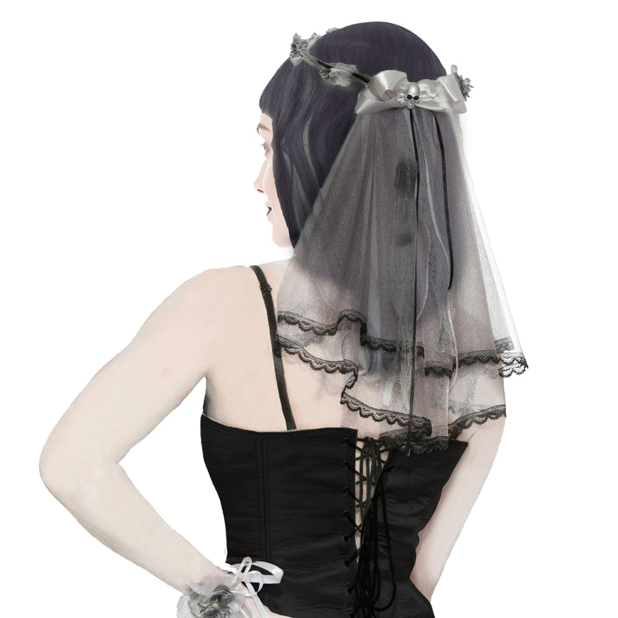 Zombie Bride Skull Veil