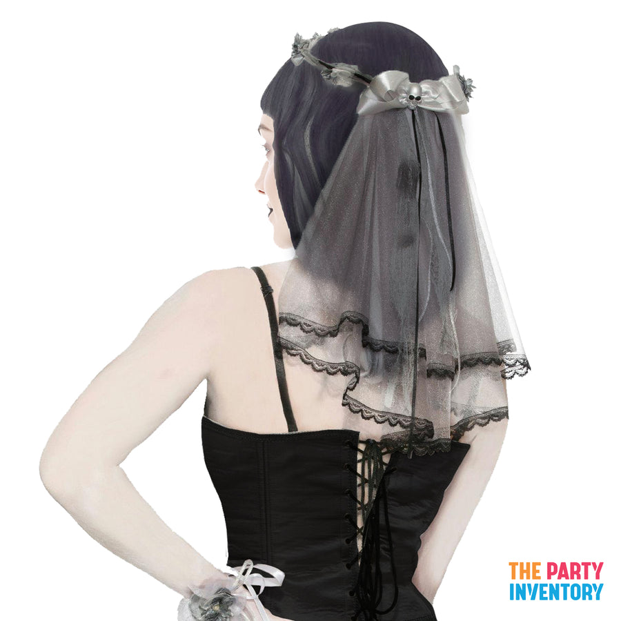 Zombie Bride Skull Veil