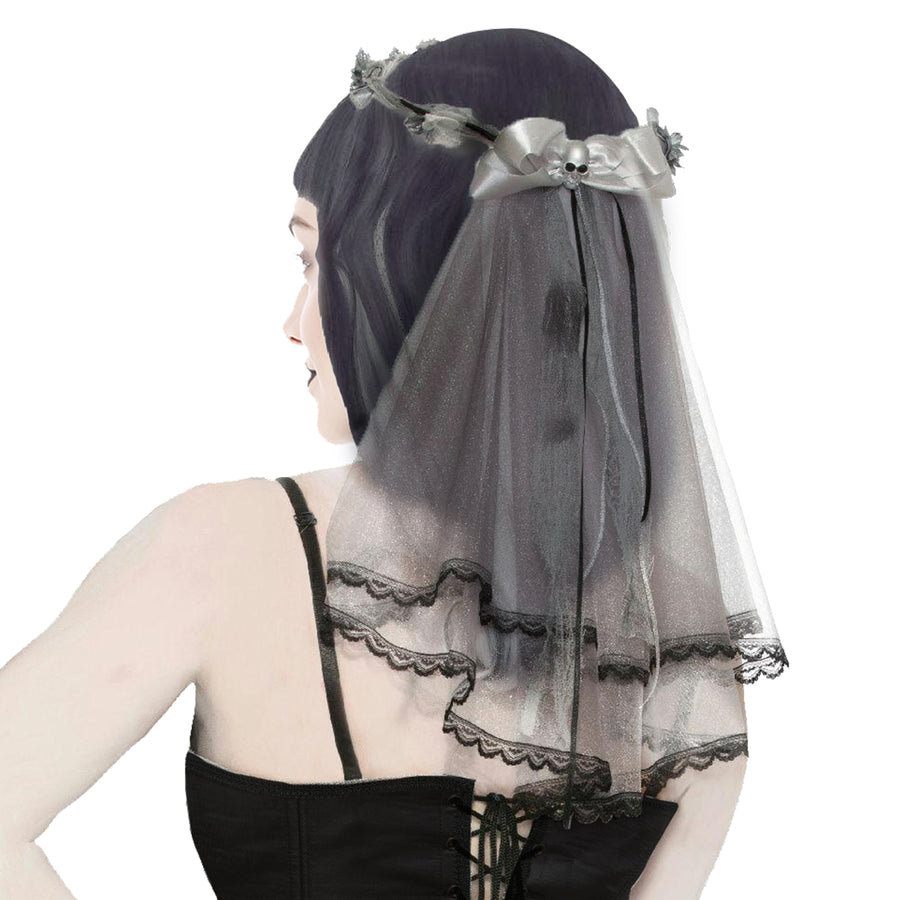 Zombie Bride Skull Veil