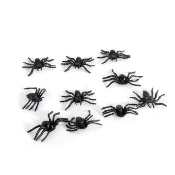 Assorted Plastic Spiders Black (10pcs)