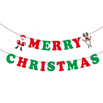 Merry Christmas Banner (Santa Reindeer)