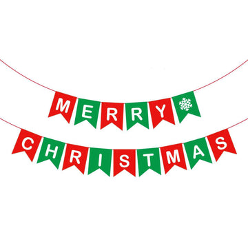 Merry Christmas Banner (Plain Bunting Flags)