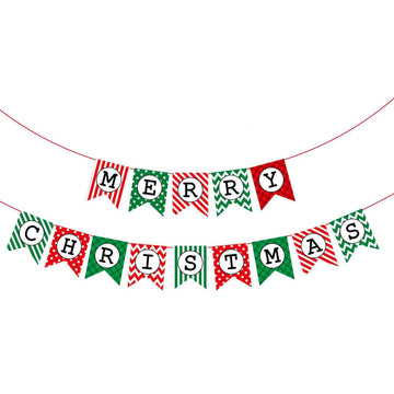 Merry Christmas Banner (Pattern Bunting Flags)