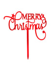 Red Star Merry Christmas Cake Topper