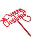 Red Star Merry Christmas Cake Topper