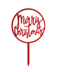 Merry Christmas Cake Topper (Red Circle)