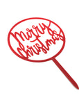 Merry Christmas Cake Topper (Red Circle)