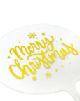 Merry Christmas Cake Topper (Transparent with Gold Text)