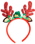 Glitter Reindeer Headband with Mini Beanie