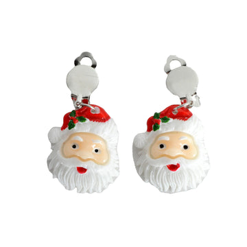 Santa Claus Clip On Earrings