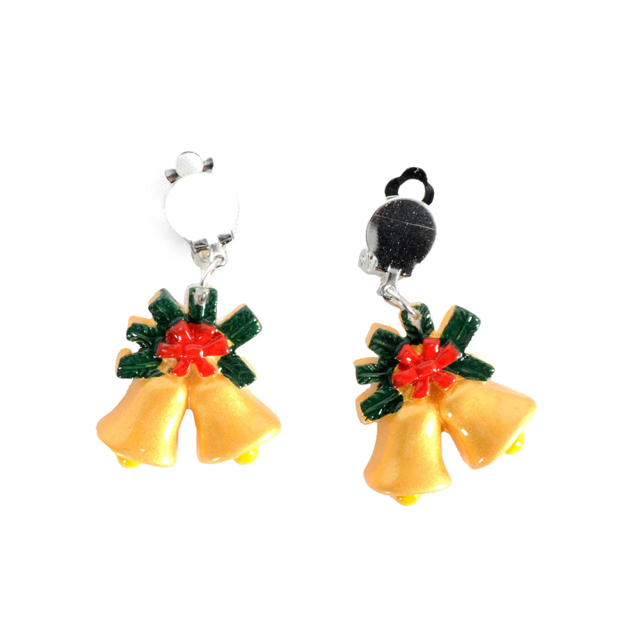 Christmas Bells Clip On Earrings