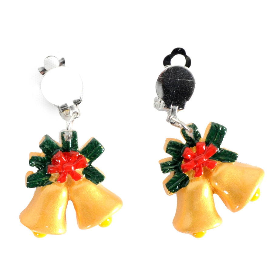 Christmas Bells Clip On Earrings