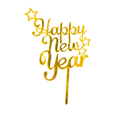 Happy New Year Cake Topper (Gold)