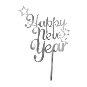 Happy New Year Cake Topper (Silver)