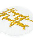Happy New Year Cake Topper (Transparent & Gold))