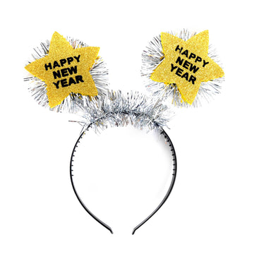 Happy New Year Star Tinsel Headband
