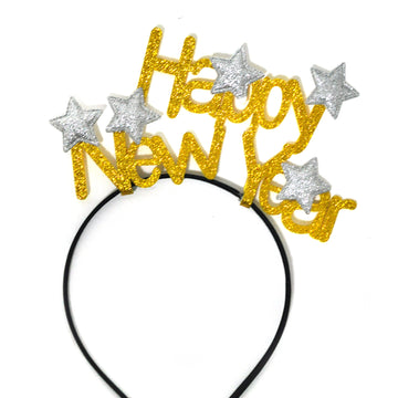 Happy New Year Stars Headband (Gold and Silver)