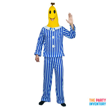 Adult Banana in Stripe Pjs Costume