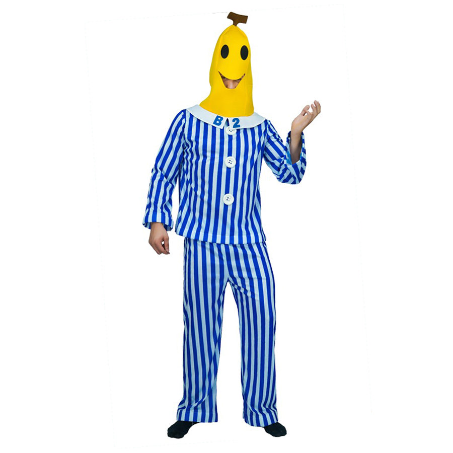 Adult Banana in Stripe Pjs Costume