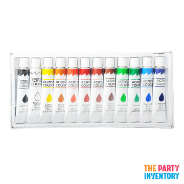 Acrylic Colours 12ml Paint Tubes (Set of 12)