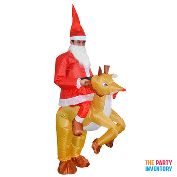 Adult Inflatable Santa Reindeer Rider Costume