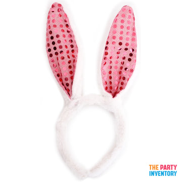 Pink Sequin Bunny Headband