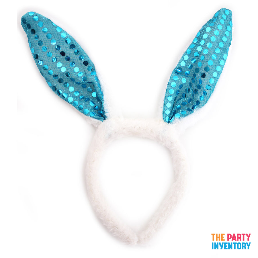 Blue Sequin Bunny Headband