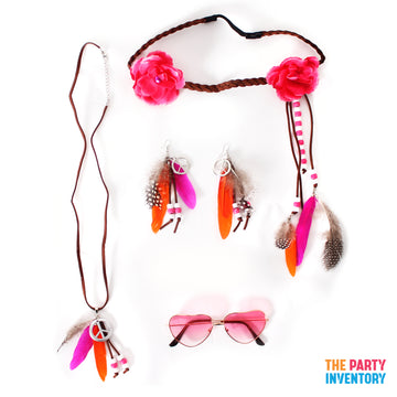 1960s Deluxe Feather Hippie Girl Costume Accessory Kit