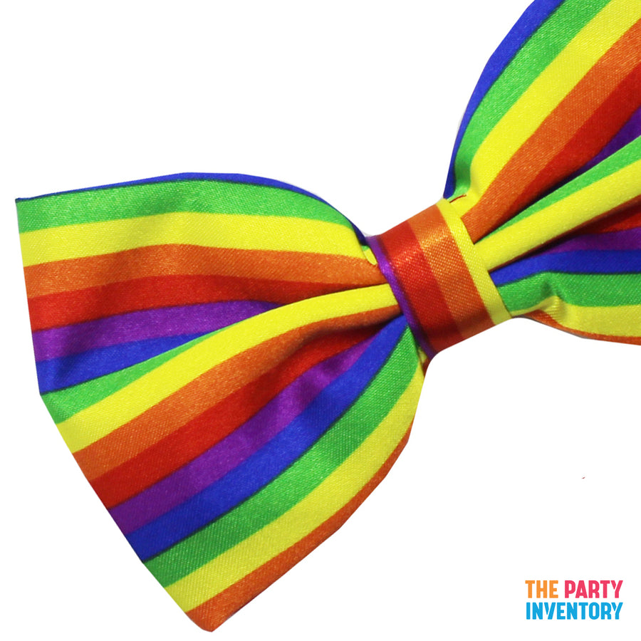 Rainbow Horizontal Stripe Bow Tie