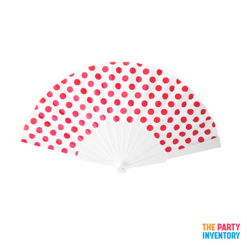 Red Polka Dot Fan (White)