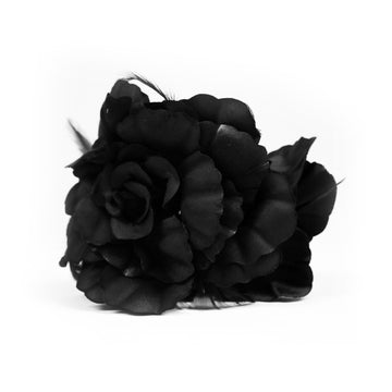 Large Black Hair Flower Claw Clip