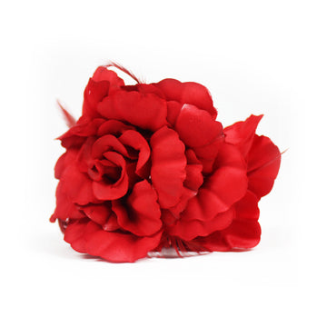 Large Red Hair Flower Claw Clip