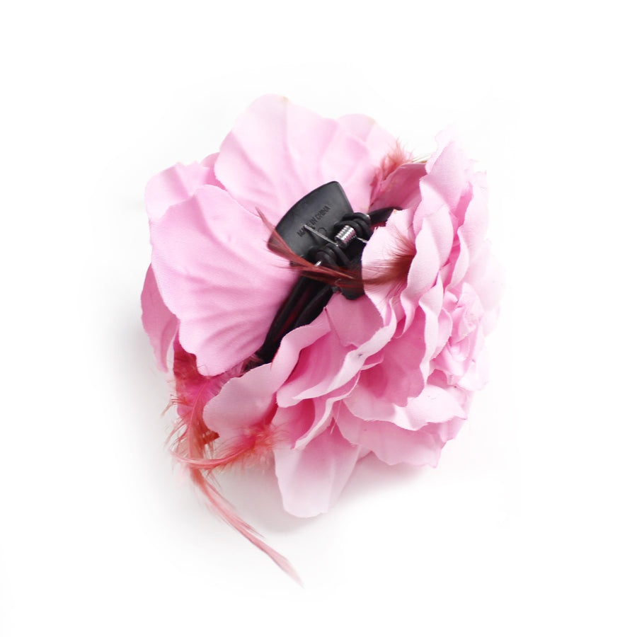 Large Pink Hair Flower Claw Clip