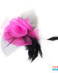 Pink Fascinator Hair Clip with Netting