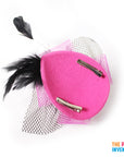 Pink Fascinator Hair Clip with Netting