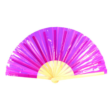 Giant Iridescent Hand Held Fan (Pink)