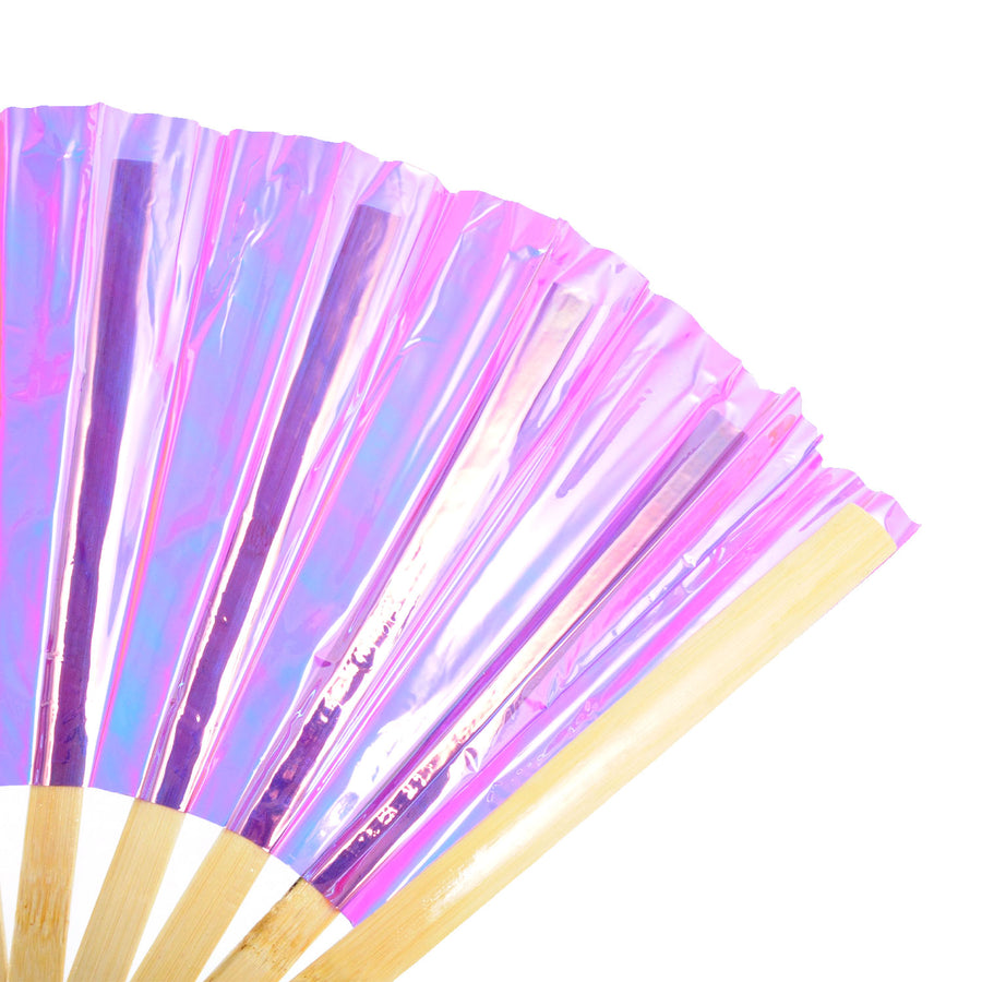 Giant Iridescent Hand Held Fan (Purple)