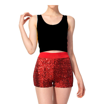Sequin Shorts (Red)