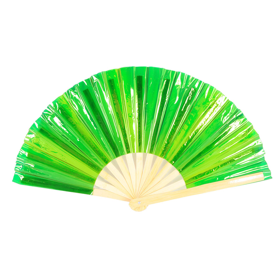 Giant Iridescent Hand Held Fan (Green)